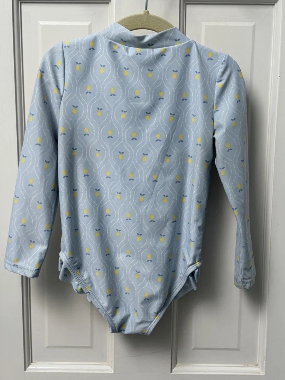 Carter's Girls 3T Long Sleeve Front Zip One Piece Swimsuit Fruit Blue Yellow